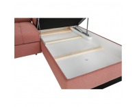 Rohová sedačka s rozkladom a úložným priestorom Byron P - lososová / sivá / svetlosivá / čierna