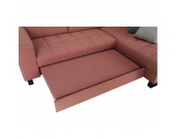 Rohová sedačka s rozkladom a úložným priestorom Byron P - lososová / sivá / svetlosivá / čierna