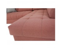 Rohová sedačka s rozkladom a úložným priestorom Byron P - lososová / sivá / svetlosivá / čierna