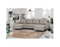 Rohová sedačka s rozkladom a úložným priestorom Dorel U L/P - mentolová