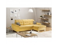 Rohová sedačka s rozkladom a úložným priestorom Evangelin P - horčicová