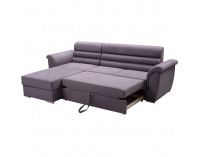 Rohová sedačka s rozkladom a úložným priestorom Fabo L - hnedá