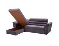 Rohová sedačka s rozkladom a úložným priestorom Fabo L - svetlosivá