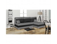 Rohová sedačka s rozkladom a úložným priestorom Gabo L/P - svetlosivá / čierna