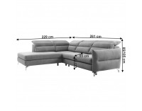 Rohová sedačka s rozkladom a úložným priestorom Greg L - sivá