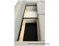 Rohová sedačka s rozkladom a úložným priestorom Gres L - fialová (Orinoco) / horčicová