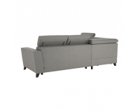 Rohová sedačka s rozkladom a úložným priestorom Konkord L - svetlohnedá / orech