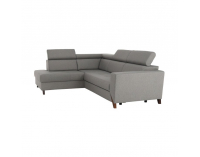 Rohová sedačka s rozkladom a úložným priestorom Konkord L - svetlohnedá / orech