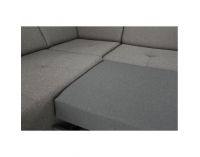 Rohová sedačka s rozkladom a úložným priestorom Konkord L - svetlohnedá / orech