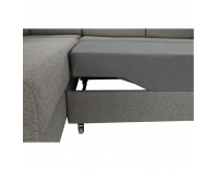 Rohová sedačka s rozkladom a úložným priestorom Konkord L - svetlohnedá / orech