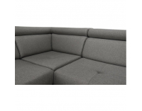 Rohová sedačka s rozkladom a úložným priestorom Konkord L - svetlohnedá / orech