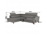 Rohová sedačka s rozkladom a úložným priestorom Konkord L - svetlohnedá / orech