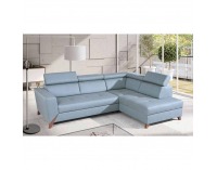 Rohová sedačka s rozkladom a úložným priestorom Konkord P - mentolová / orech