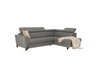 Rohová sedačka s rozkladom a úložným priestorom Konkord P - svetlohnedá / orech