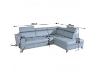 Rohová sedačka s rozkladom a úložným priestorom Konkord P - mentolová / orech