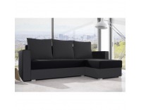 Rohová sedačka s rozkladom a úložným priestorom Marea 1 L/P - sivá / čierna