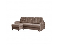 Rohová sedačka s rozkladom a úložným priestorom Medlin L/P - hnedá / wenge