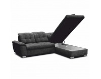Rohová sedačka s rozkladom a úložným priestorom Melek P - tmavosivá