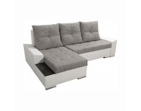 Rohová sedačka s rozkladom a úložným priestorom Nemo 2 New L - biela / sivohnedá