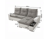 Rohová sedačka s rozkladom a úložným priestorom Nemo 2 New P - biela / sivohnedá