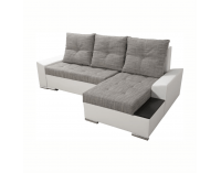 Rohová sedačka s rozkladom a úložným priestorom Nemo 2 New P - biela / sivohnedá