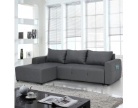 Rohová sedačka s rozkladom a úložným priestorom Nikos L - sivá