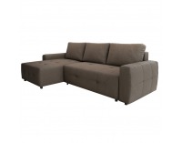 Rohová sedačka s rozkladom a úložným priestorom Nikos L - sivohnedá