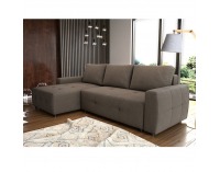 Rohová sedačka s rozkladom a úložným priestorom Nikos L - sivohnedá