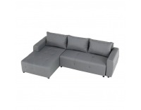 Rohová sedačka s rozkladom a úložným priestorom Nikos L - sivá