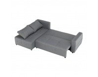 Rohová sedačka s rozkladom a úložným priestorom Nikos L - sivá
