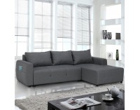 Rohová sedačka s rozkladom a úložným priestorom Nikos P - sivá