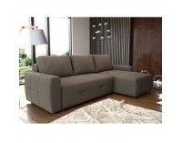 Rohová sedačka s rozkladom a úložným priestorom Nikos P - sivohnedá
