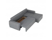 Rohová sedačka s rozkladom a úložným priestorom Nikos P - sivá