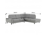 Rohová sedačka s rozkladom a úložným priestorom Praga P - sivá