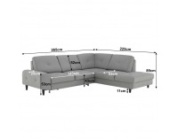 Rohová sedačka s rozkladom a úložným priestorom Praga P - sivá (Soro)