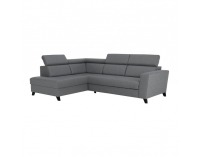 Rohová sedačka s rozkladom a úložným priestorom Sadah L - sivá / čierna