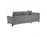 Rohová sedačka s rozkladom a úložným priestorom Sadah L - sivá / čierna