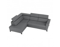 Rohová sedačka s rozkladom a úložným priestorom Sadah L - sivá / čierna