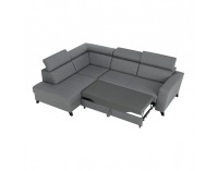 Rohová sedačka s rozkladom a úložným priestorom Sadah L - sivá / čierna