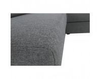 Rohová sedačka s rozkladom a úložným priestorom Sadah L - sivá / čierna