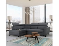 Rohová sedačka s rozkladom a úložným priestorom Sadah L - sivá / čierna