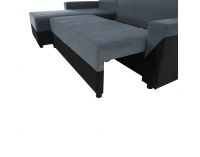 Rohová sedačka s rozkladom a úložným priestorom Tipo L/P - čierna / sivá