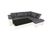 Rohová sedačka s rozkladom Lemon P - biela / svetlosivá