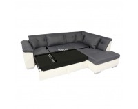 Rohová sedačka s rozkladom Lemon P - biela / svetlosivá