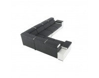 Rohová sedačka s rozkladom Marbela Lux 2+3 P - sivá / biela