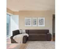 Rohová sedačka s rozkladom Minerva New L - hnedá