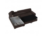 Rohová sedačka s rozkladom Minerva New L - hnedá