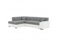 Rohová sedačka s rozkladom Minerva New L - biela / sivá melírovaná