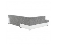 Rohová sedačka s rozkladom Minerva New L - biela / sivá melírovaná