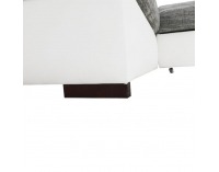 Rohová sedačka s rozkladom Minerva New L - biela / sivá melírovaná